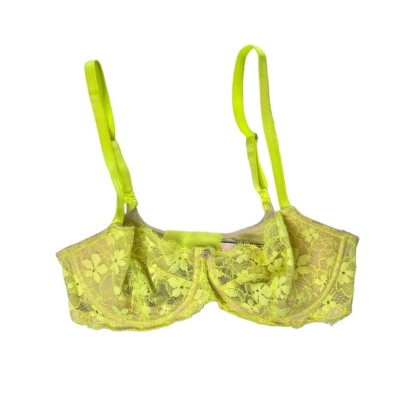 Victoria's Secret Other - Victoria Secret Neon Green Laced Bra
